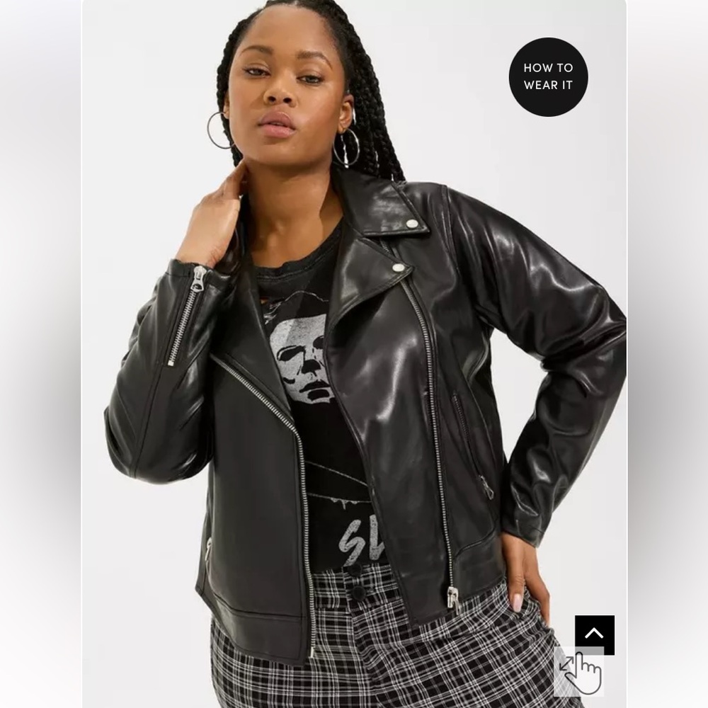 Torrid Faux Leather Asymmetrical Jacket Womens Medium 00
